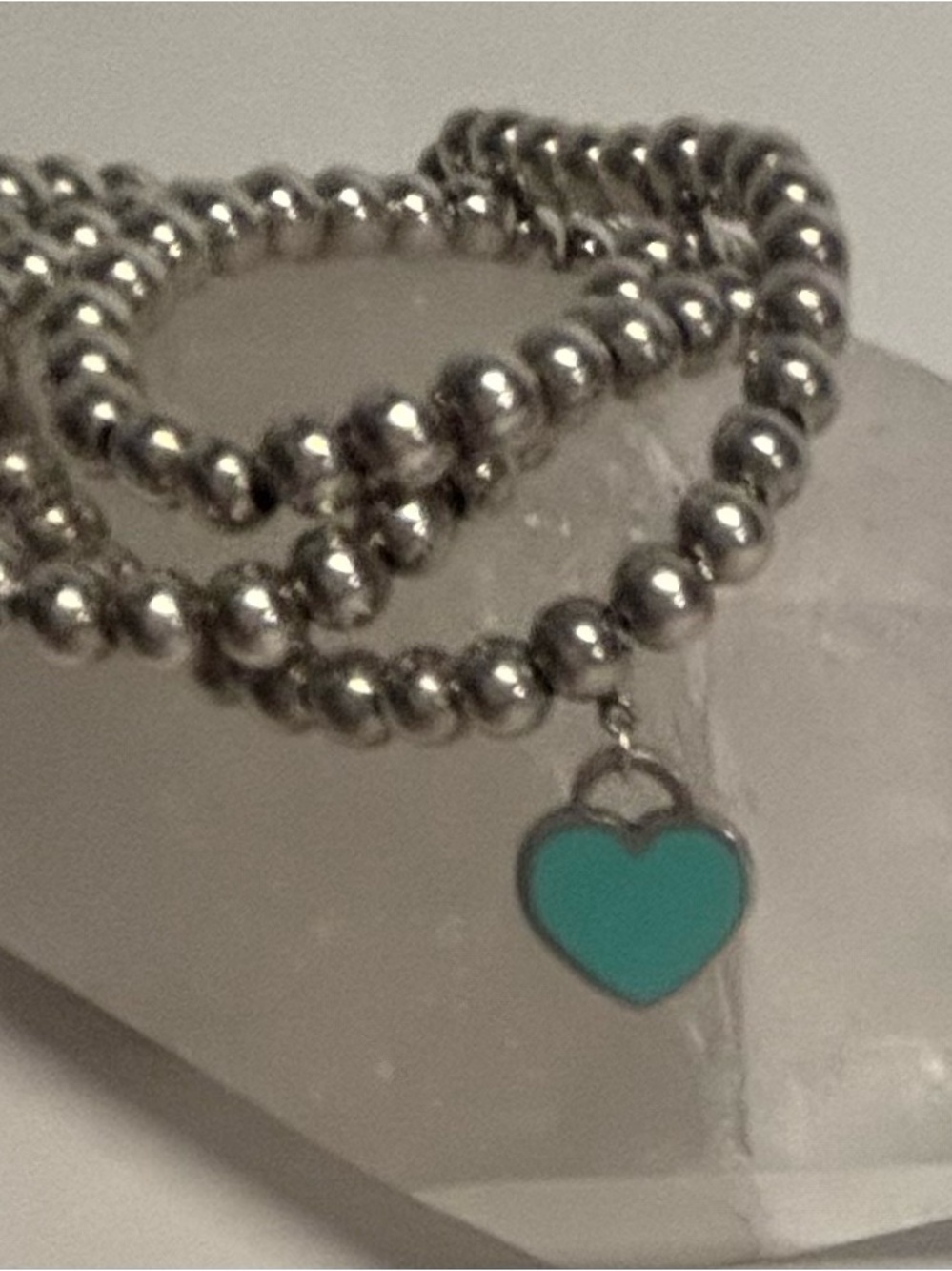 Tiffany & Co., Return to Tiffany Blue Heart Tag Bead(Reversible) Necklace 16” - Picture 3 of 16